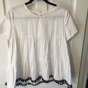 White Pom Pom Top!